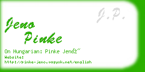 jeno pinke business card